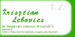 krisztian lebovics business card